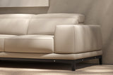 Valencia Valletta Top Grain Leather L-Shape with Left Chaise Sofa, Rose Beige