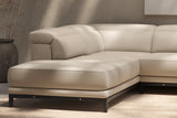 Valencia Valletta Top Grain Leather L-Shape with Left Chaise Sofa, Rose Beige