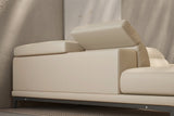 Valencia Valletta Top Grain Leather L-Shape with Left Chaise Sofa, Rose Beige