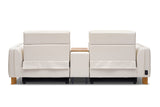 Lesley Leather Dual Recliner Sofa with Console