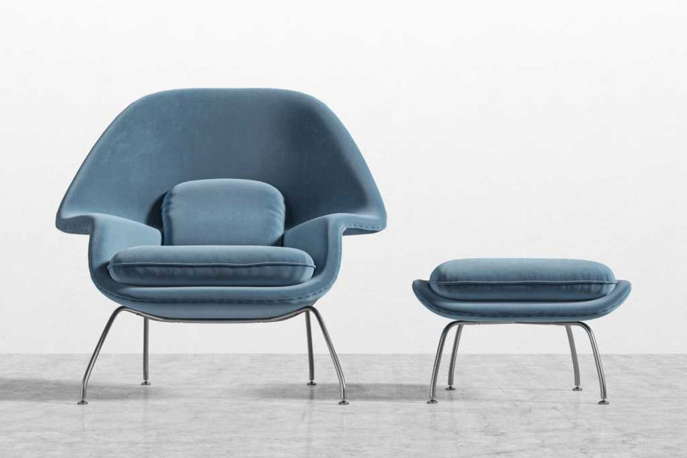 Valencia Marzena Cashmere Accent Chair, Blue Color
