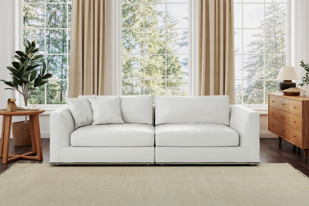 Valencia Astrid Fabric Wide Seat Sofa, White