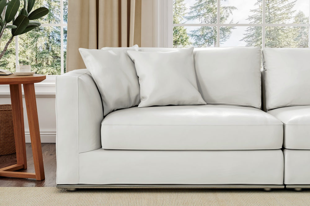 Valencia Astrid Fabric Wide Seat Sofa, White