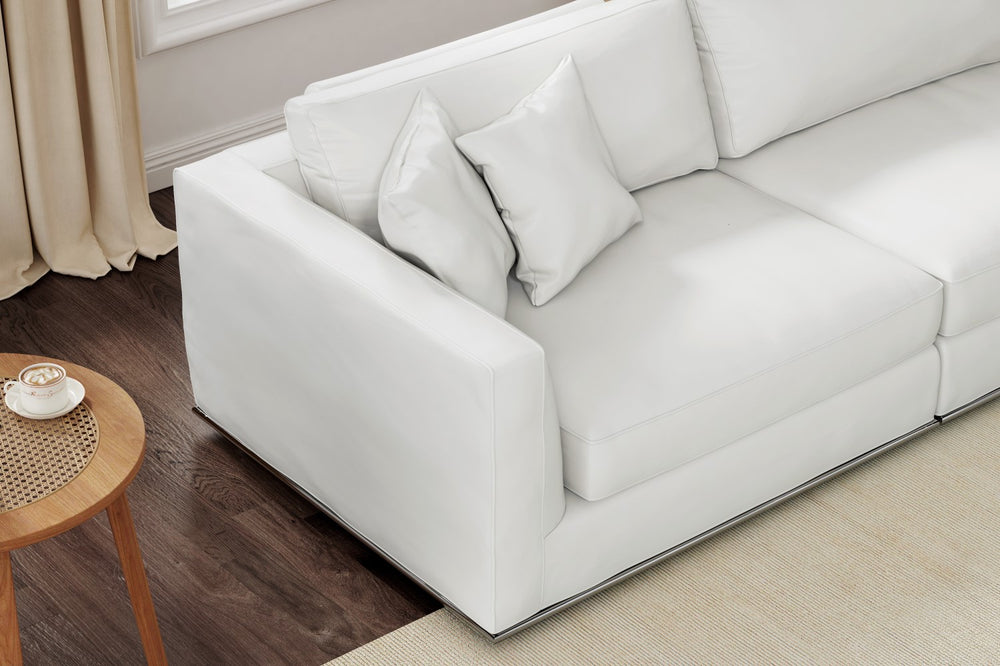 Valencia Astrid Fabric Wide Seat Sofa, White