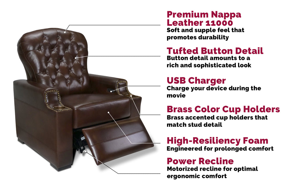 Moulin Leather Recliner Dark Chocolate