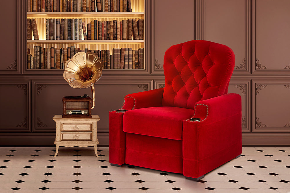 Moulin Velour Recliner Red