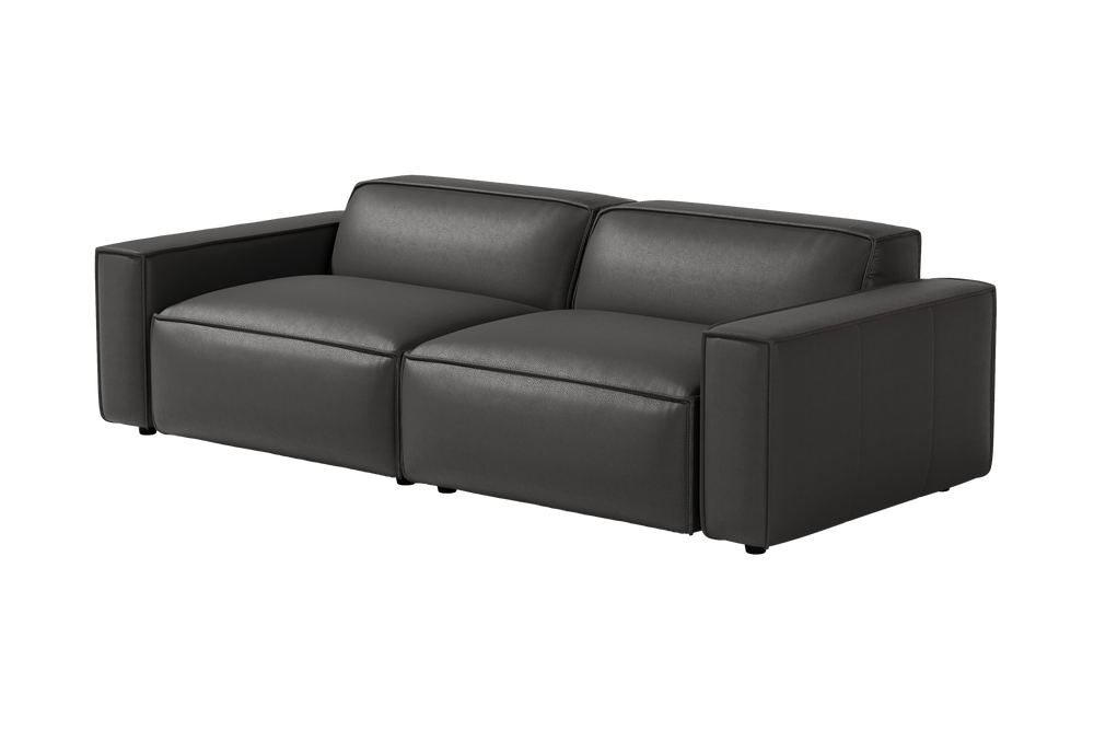 Valencia Nathan Full Aniline Leather Lounge Modular Sofa Loveseat Bl