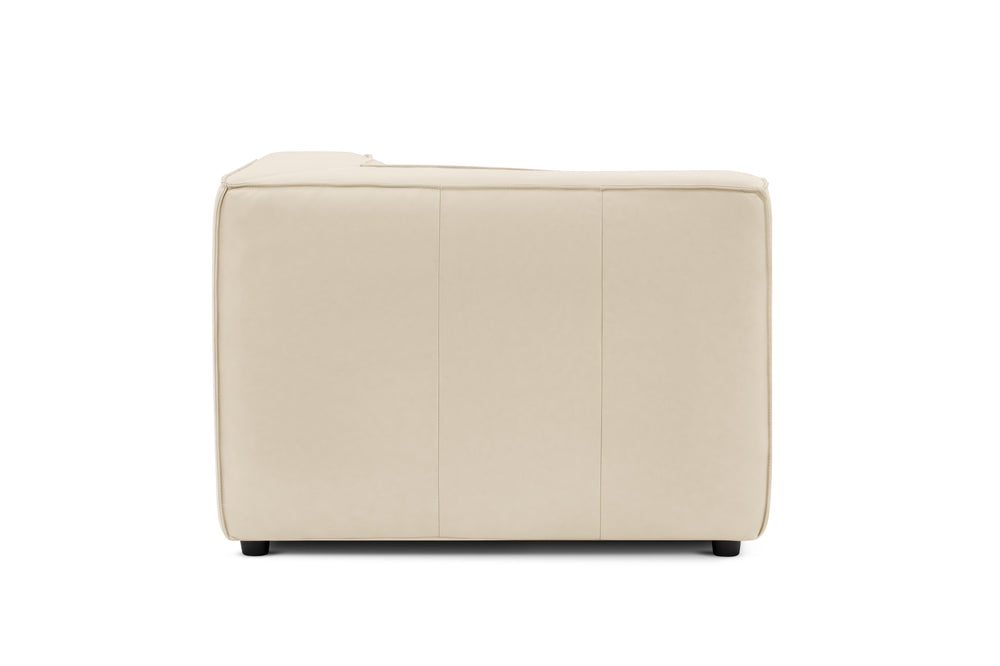 Valencia Nathan Full Aniline Leather Corner Piece, Antique White