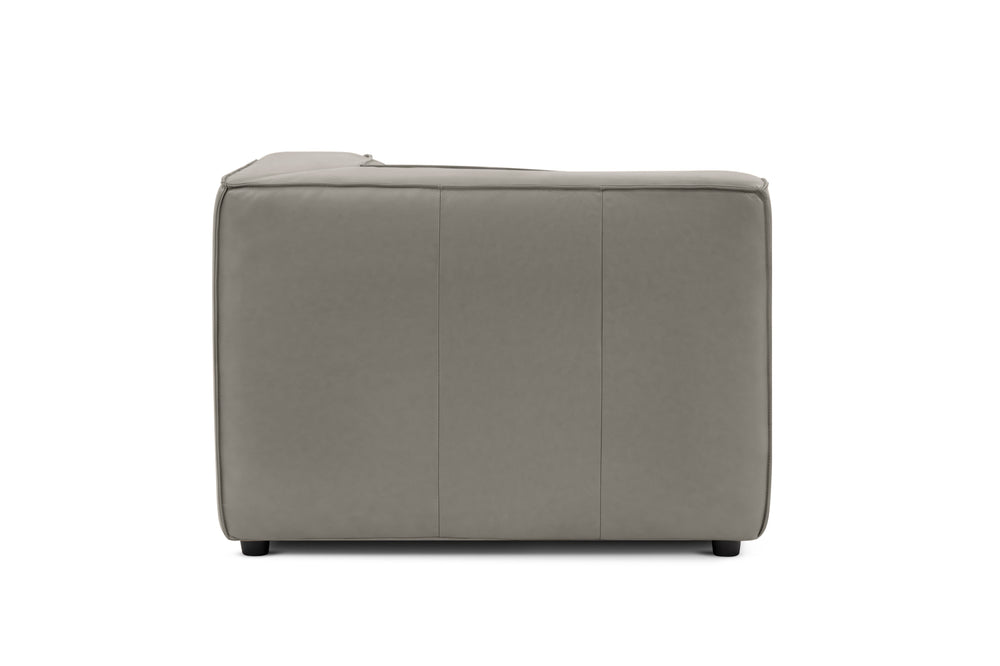 Valencia Nathan Full Aniline Leather Corner Piece, Light Grey