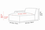 Nathan Leather Left Chaise Sofa Module