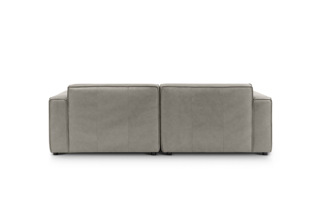 Valencia Nathan Full Aniline Leather Lounge Modular Sofa, Loveseat, Light Grey