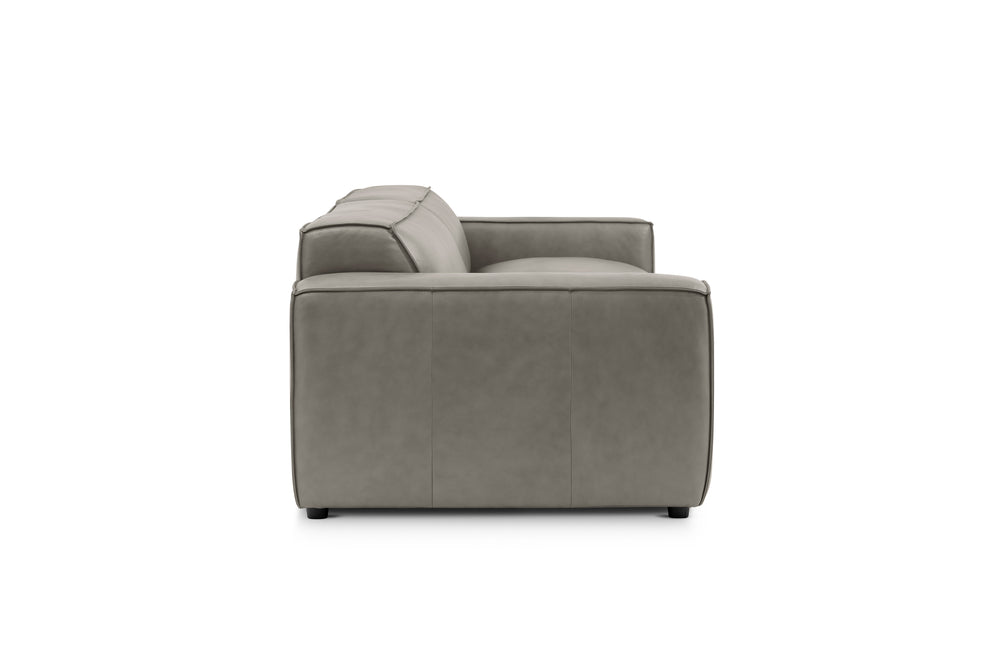 Valencia Nathan Full Aniline Leather Lounge Modular Sofa, Loveseat, Light Grey