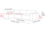 Valencia Nathan Full Aniline Leather Lounge Modular Sofa, Three Seats With Left Chaise, Dark Chocolate