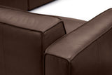 Valencia Nathan Full Aniline Leather Lounge Modular Sofa, Three Seats with Right Chaise, Dark Chocolate