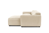 Valencia Nathan Full Aniline Leather Lounge Modular Sofa, Three Seats with Right Chaise, Antique White