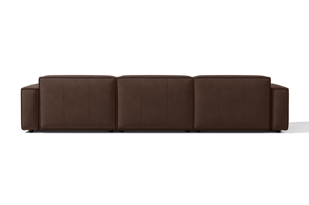 Valencia Nathan Full Aniline Leather Lounge Modular Sofa, Three Seats, Dark Chocolate