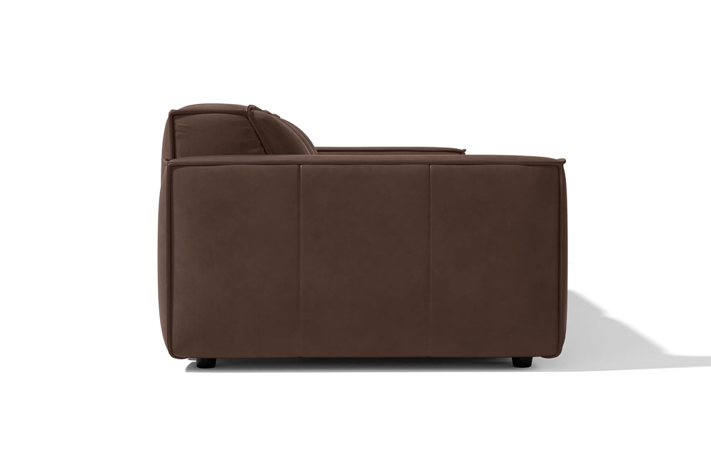 Valencia Nathan Full Aniline Leather Lounge Modular Sofa, Three Seats, Dark Chocolate