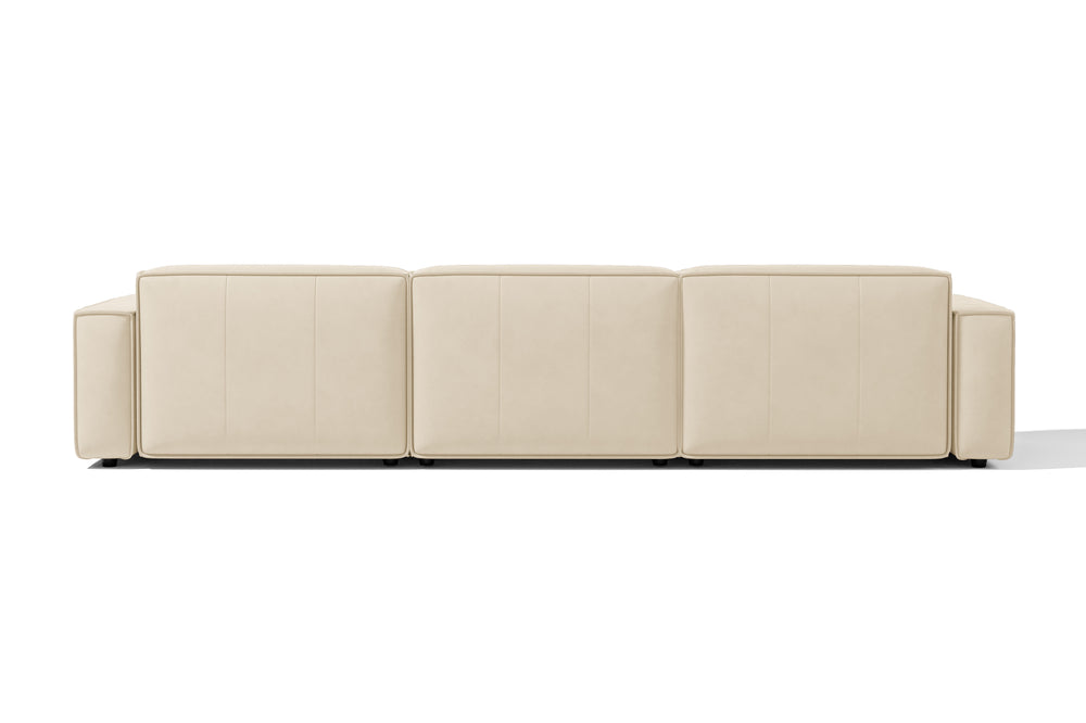 Valencia Nathan Full Aniline Leather Lounge Modular Sofa, Three Seats, Antique White