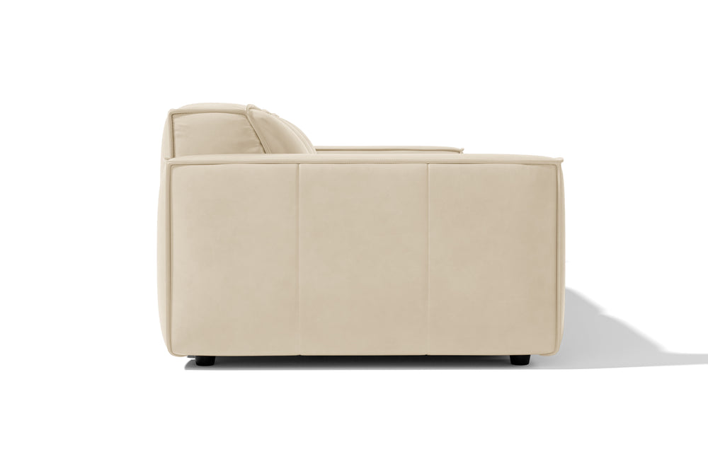 Valencia Nathan Full Aniline Leather Lounge Modular Sofa, Three Seats, Antique White