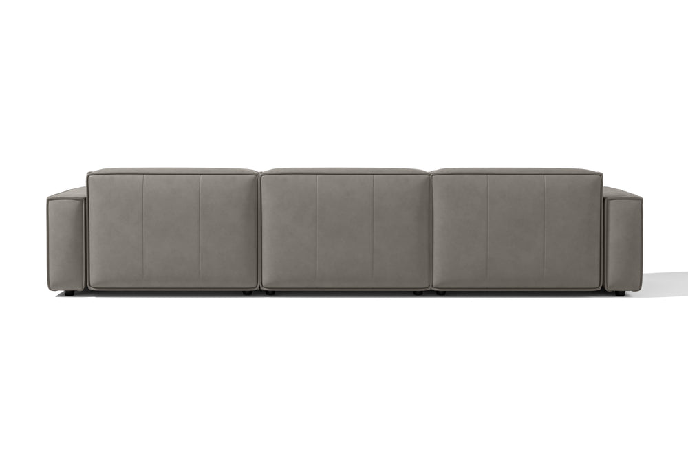 Valencia Nathan Full Aniline Leather Lounge Modular Sofa, Three Seats, Light Grey