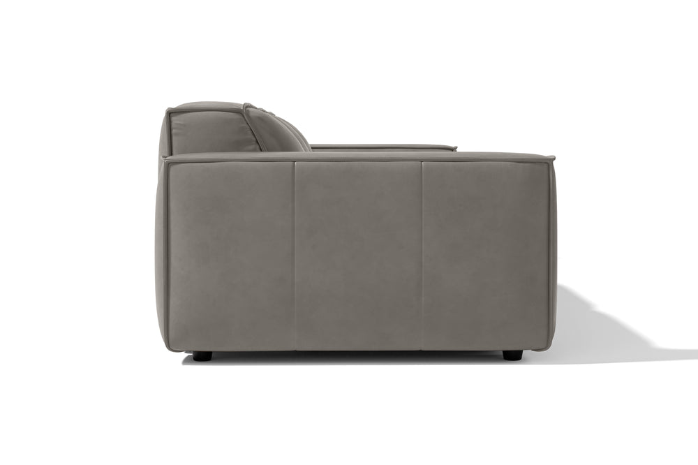 Valencia Nathan Full Aniline Leather Lounge Modular Sofa, Three Seats, Light Grey