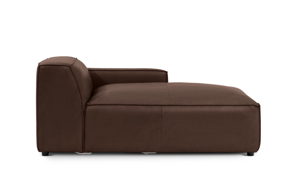 Valencia Nathan Full Aniline Leather Right-Chaise Piece, Dark Chocolate