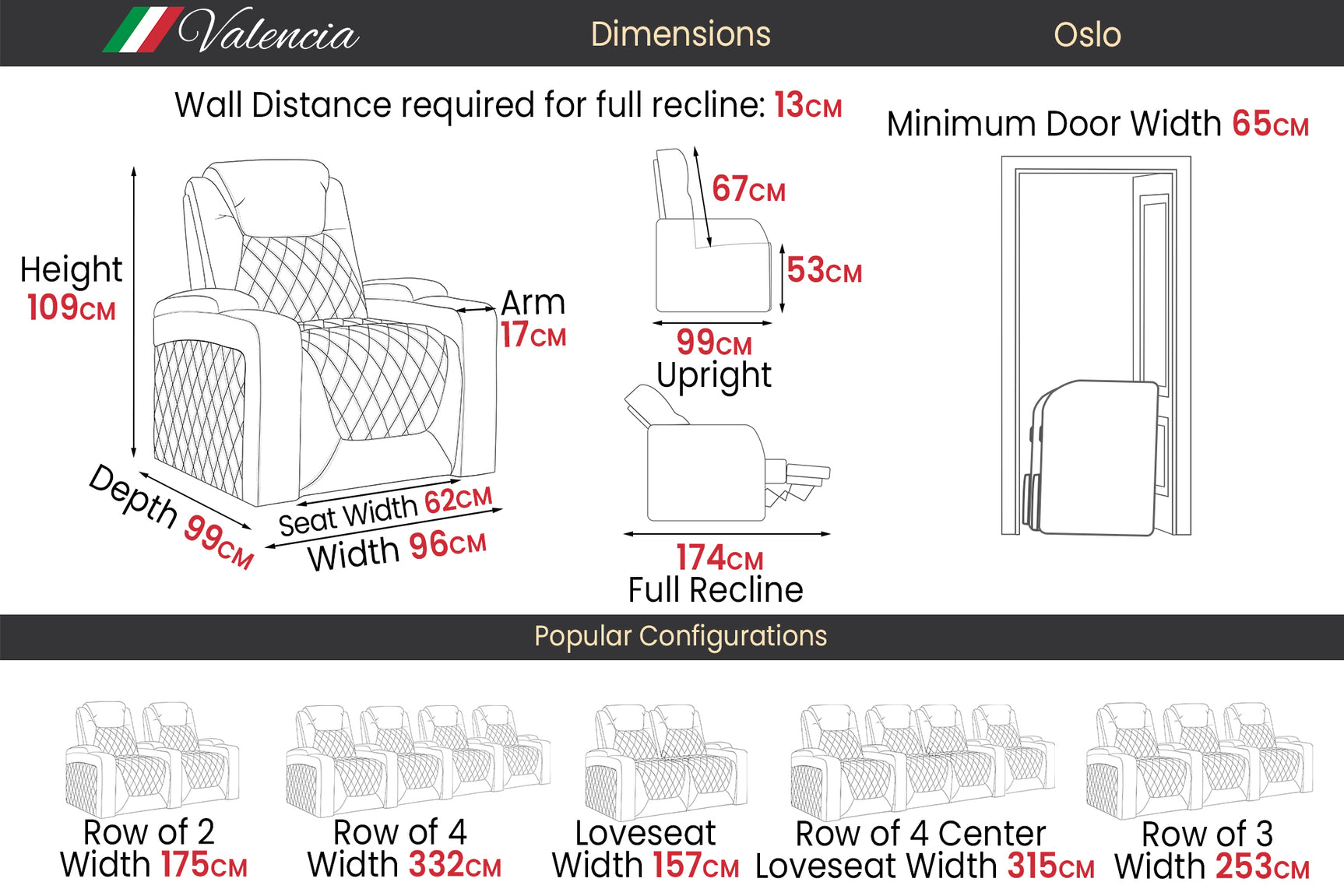 Valencia Oslo Home Cinema Seating