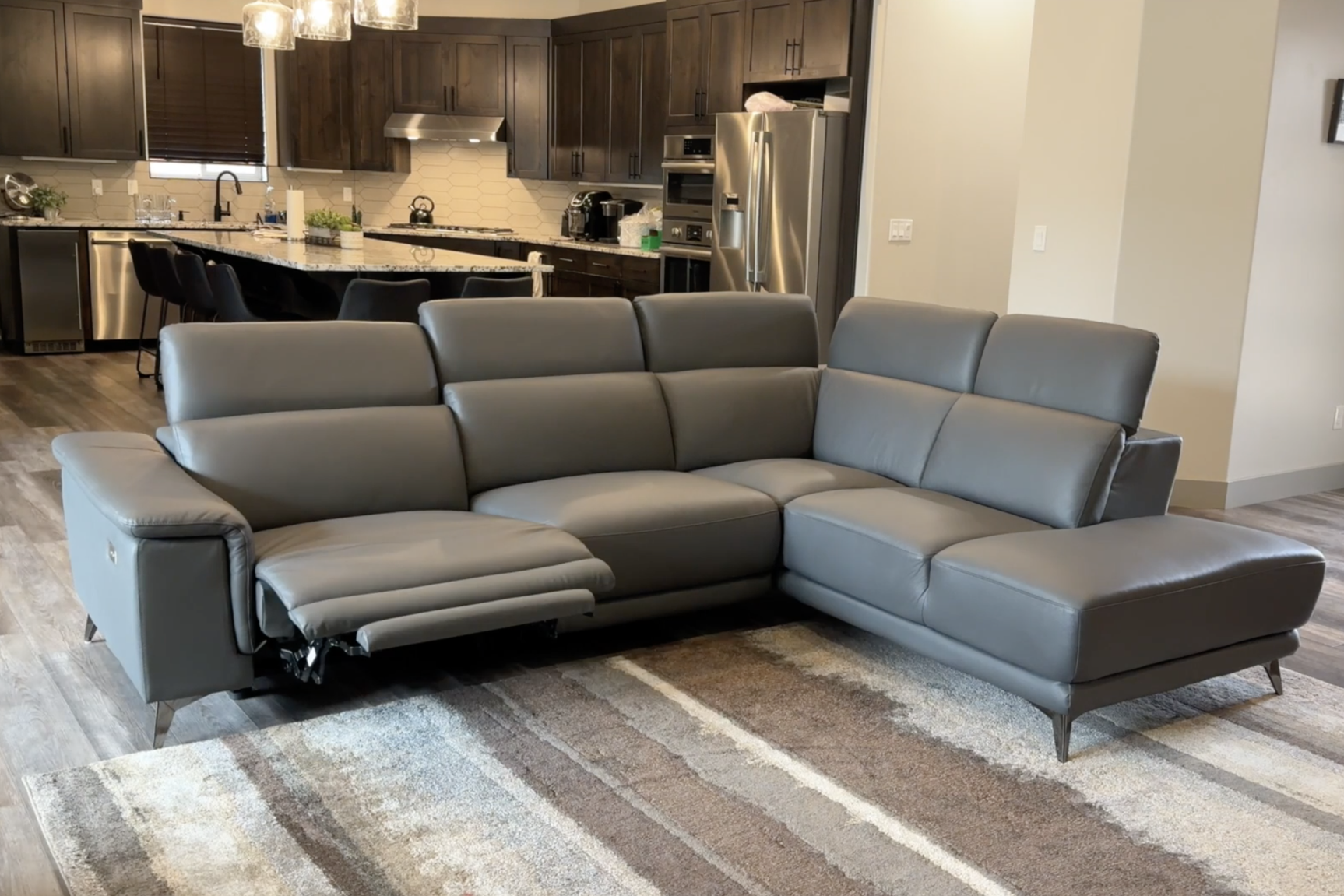 Pista Leather Reclining Sectional Sofa