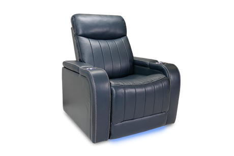 Glasgow Leather Recliner Navy Blue