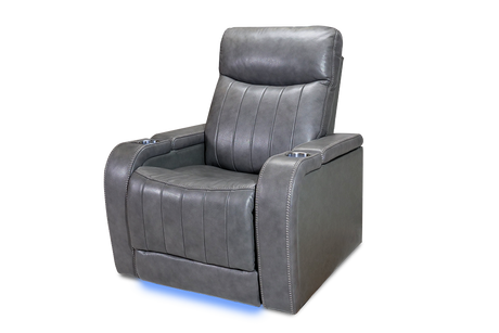 Glasgow Leather Recliner Grey