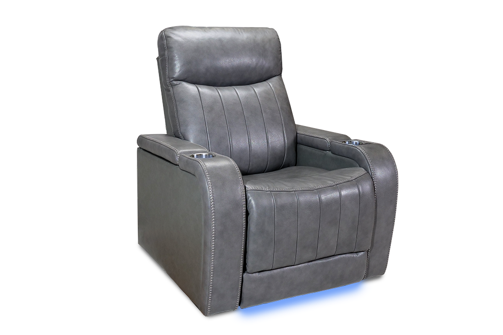 Glasgow Leather Recliner Grey