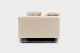 Valencia Isla Modern Top Grain Leather Reclining Sofa, Three Seats, Beige