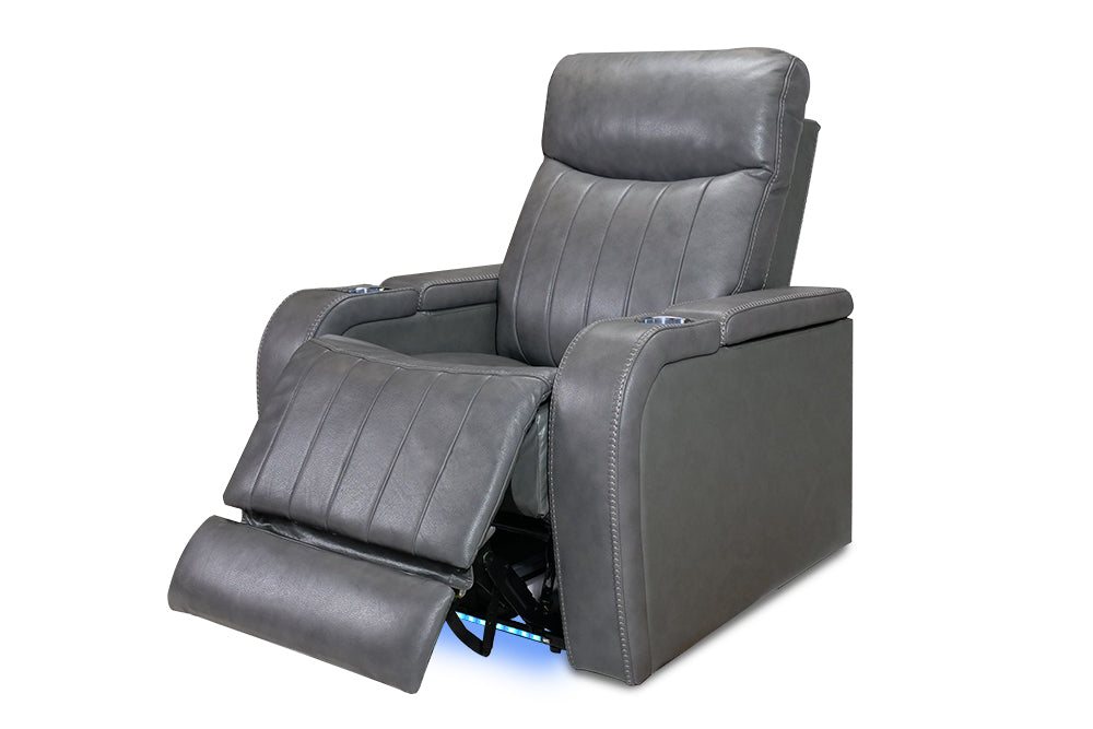 Glasgow Leather Recliner Grey