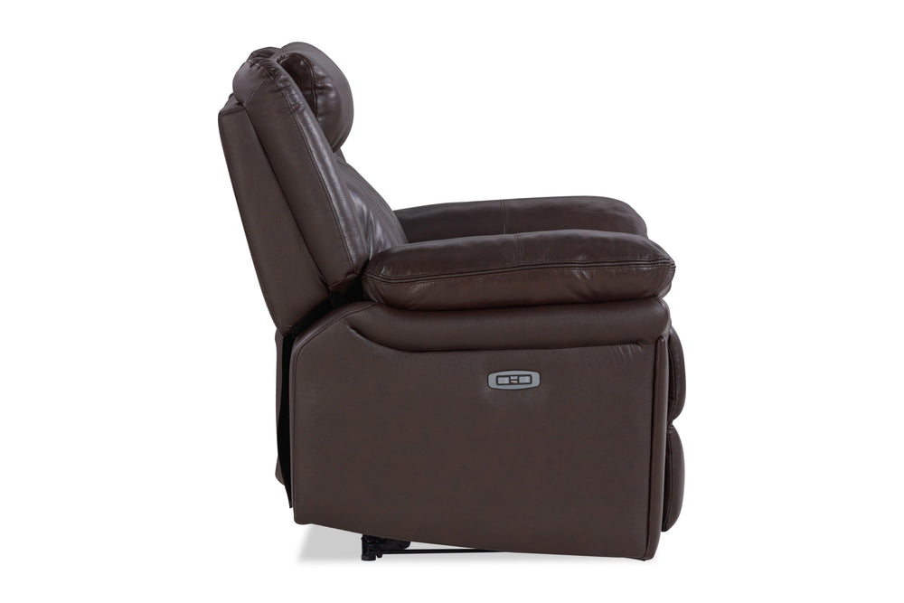 Valencia Charlie Leather Single Seat Recliner, Dark Chocolate Color
