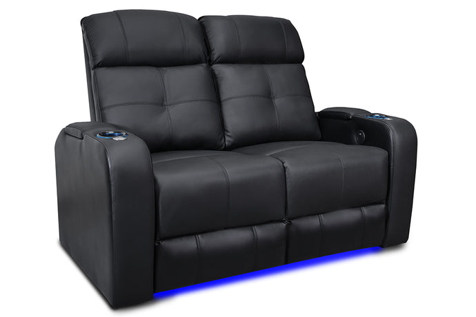 Valencia Verona Power Headrest Row of 2 Loveseat Black