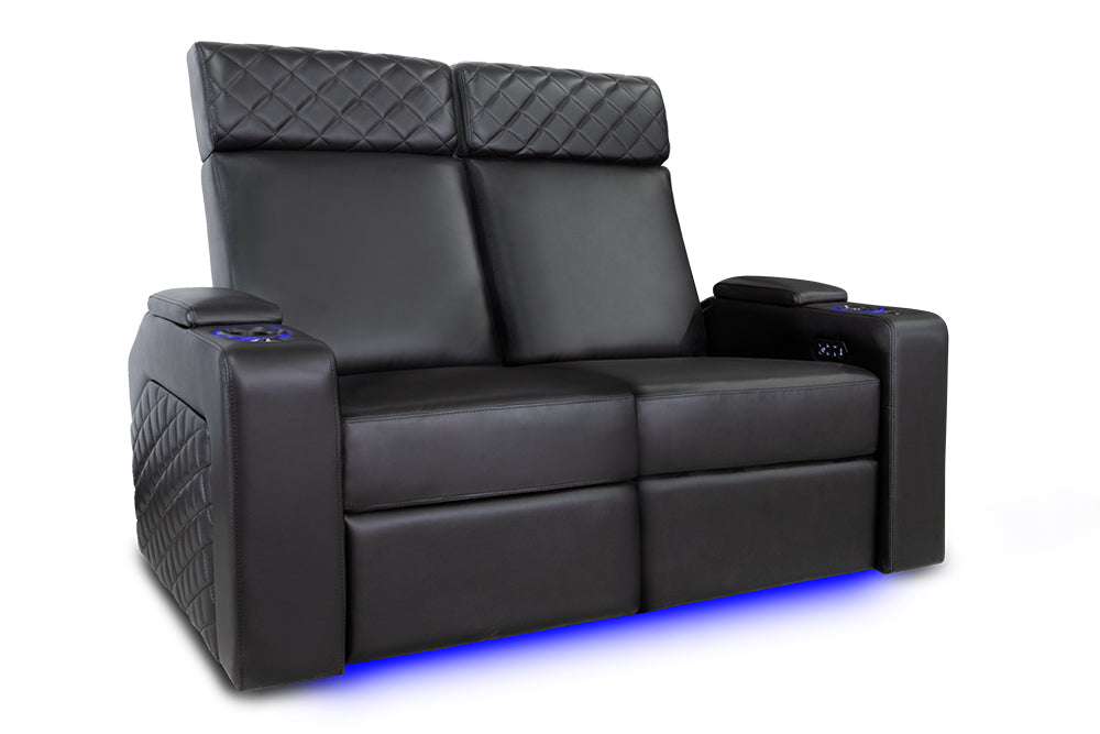 Valencia Zurich Home Cinema Seating Row of 2 Loveseat Black