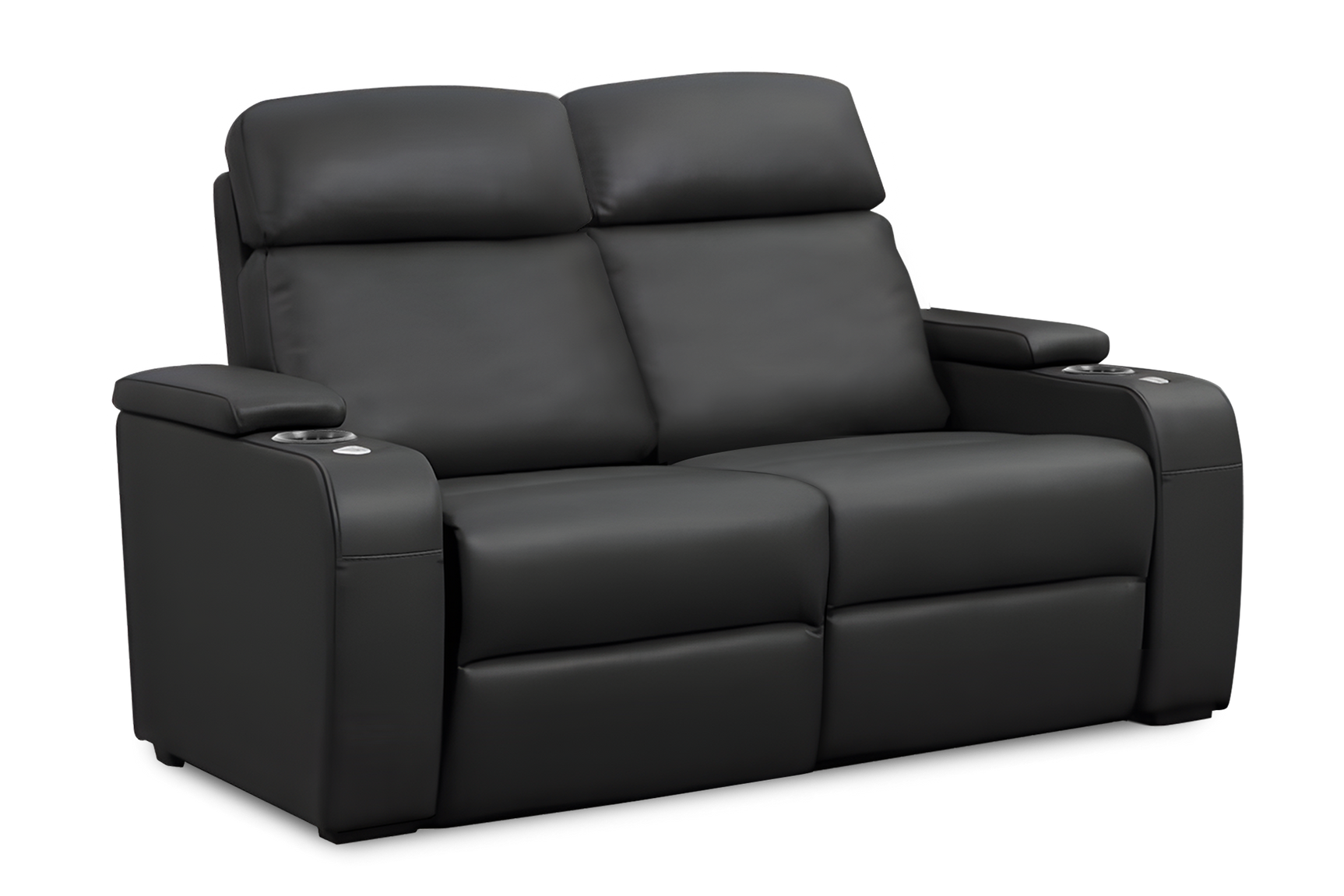 Valencia Bellagio Home Cinema Seating Power Recliner Row of 2 Loveseat, Black