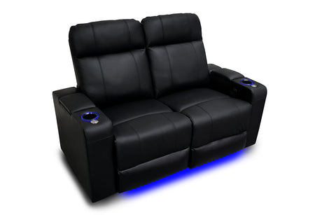 Valencia Piacenza Power Headrest Row of 2 Loveseat Black