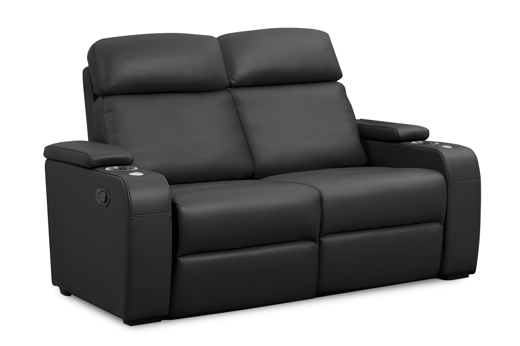 Valencia Bellagio Home Cinema Seating Manual Recliner Row of 2 Loveseat, Black