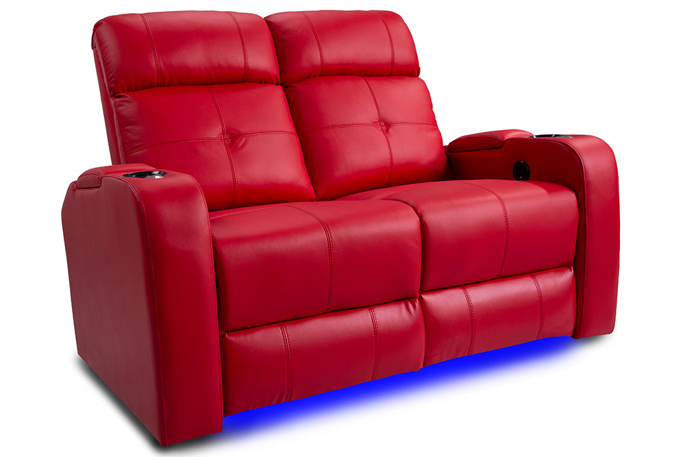 Valencia Verona Home Cinema Seating Row of 2 Loveseat Red