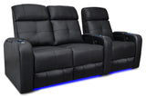 Valencia Verona Power Headrest Row of 3 Loveseat Left Black