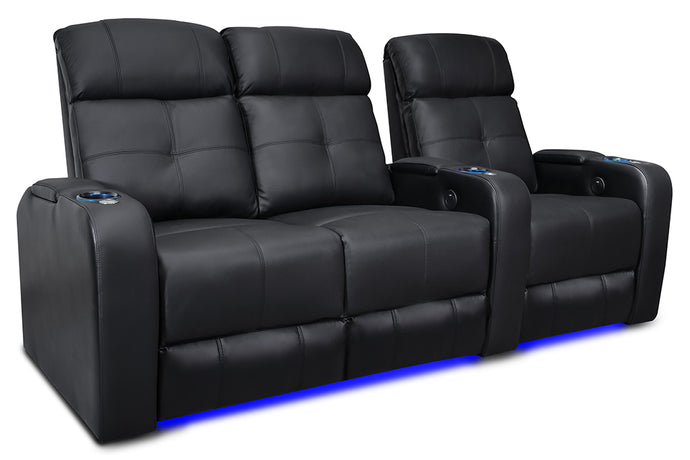 Valencia Verona Power Headrest Row of 3 Loveseat Left Black