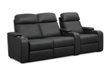 Valencia Bellagio Home Cinema Seating Power Recliner Row of 3 Loveseat Left, Black