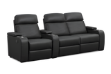 Valencia Bellagio Home Cinema Seating Manual Recliner Row of 3 Loveseat Right, Black