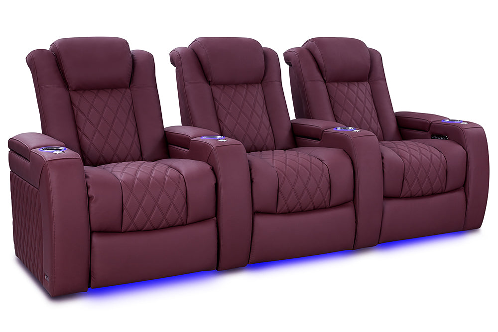 Valencia Tuscany Ultimate Luxury Edition Row of 3 Burgundy