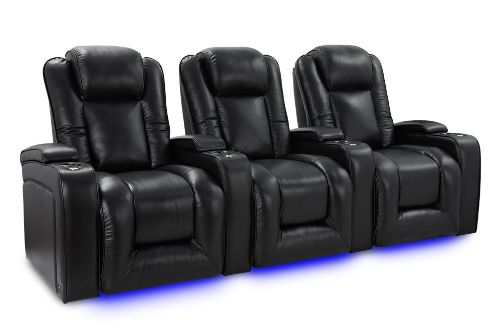 Valencia Rome Theater Seating Row of 3 Black