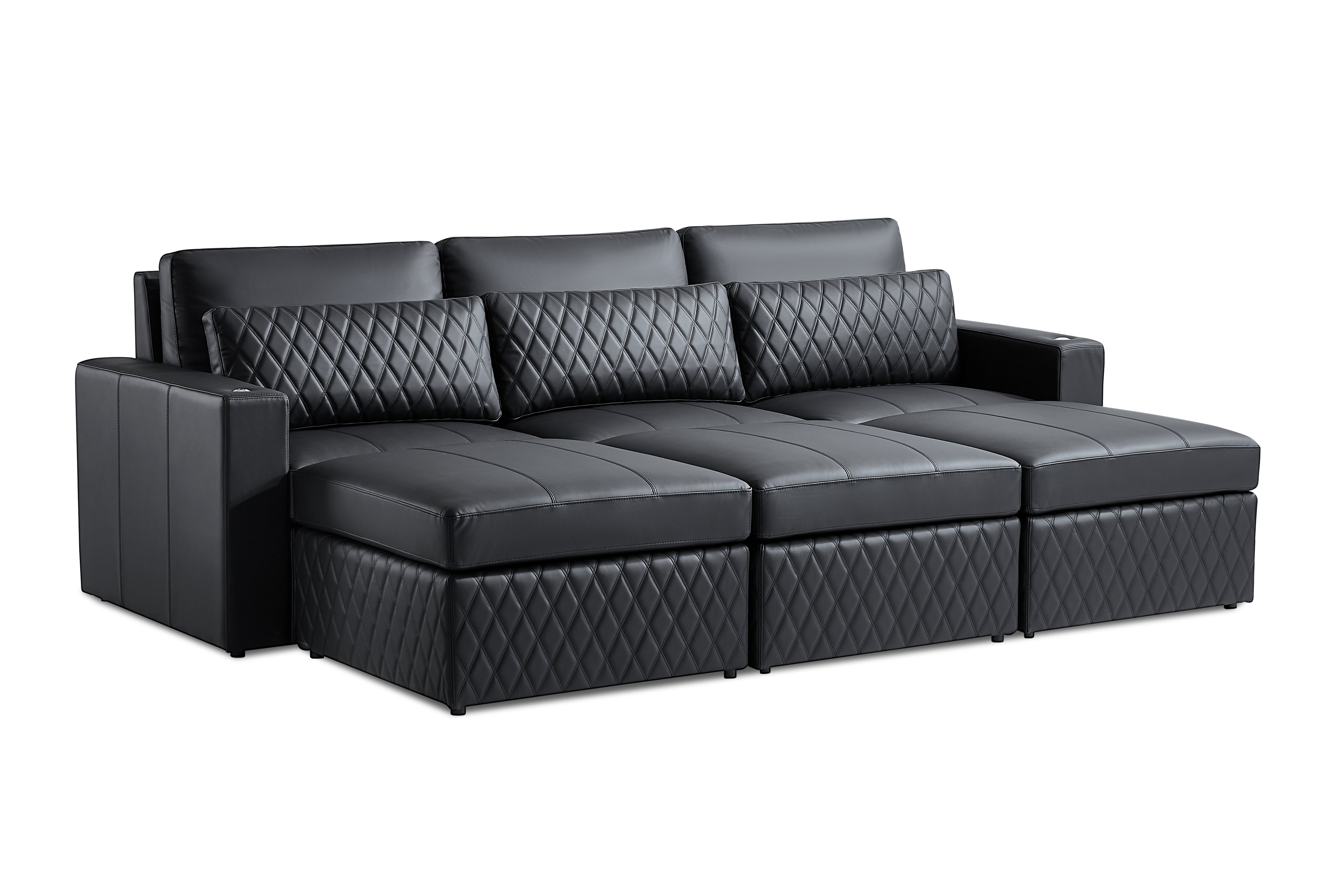 Valencia Pisa Ultimate Nappa 20000 Leather Lounge Sectional Sofa, Thre