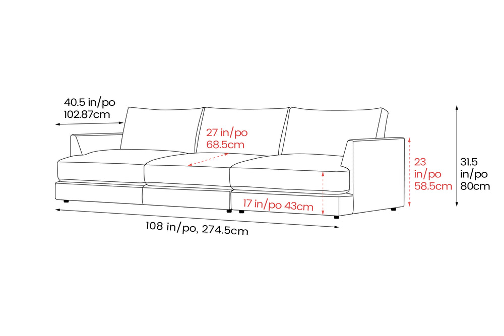 Valencia Serena Leather Three Seats Sectional Sofa, Light Grey