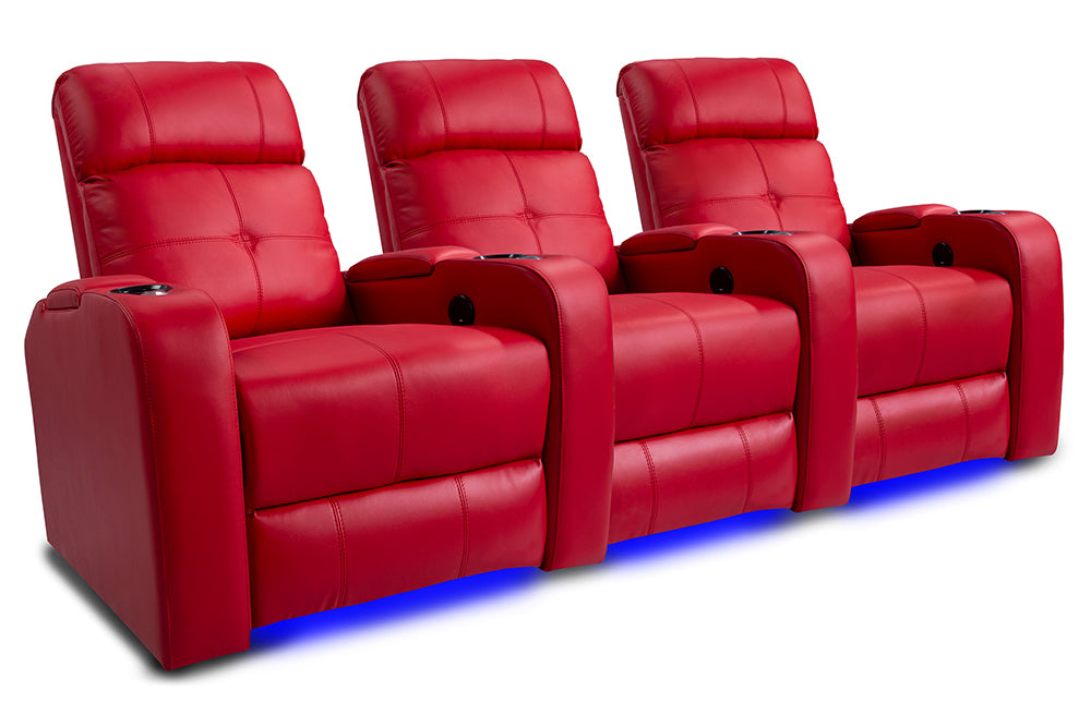 Valencia Verona Home Cinema Seating Row of 3 Red