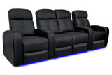 Valencia Verona Power Headrest Row of 4 Loveseat Center Black